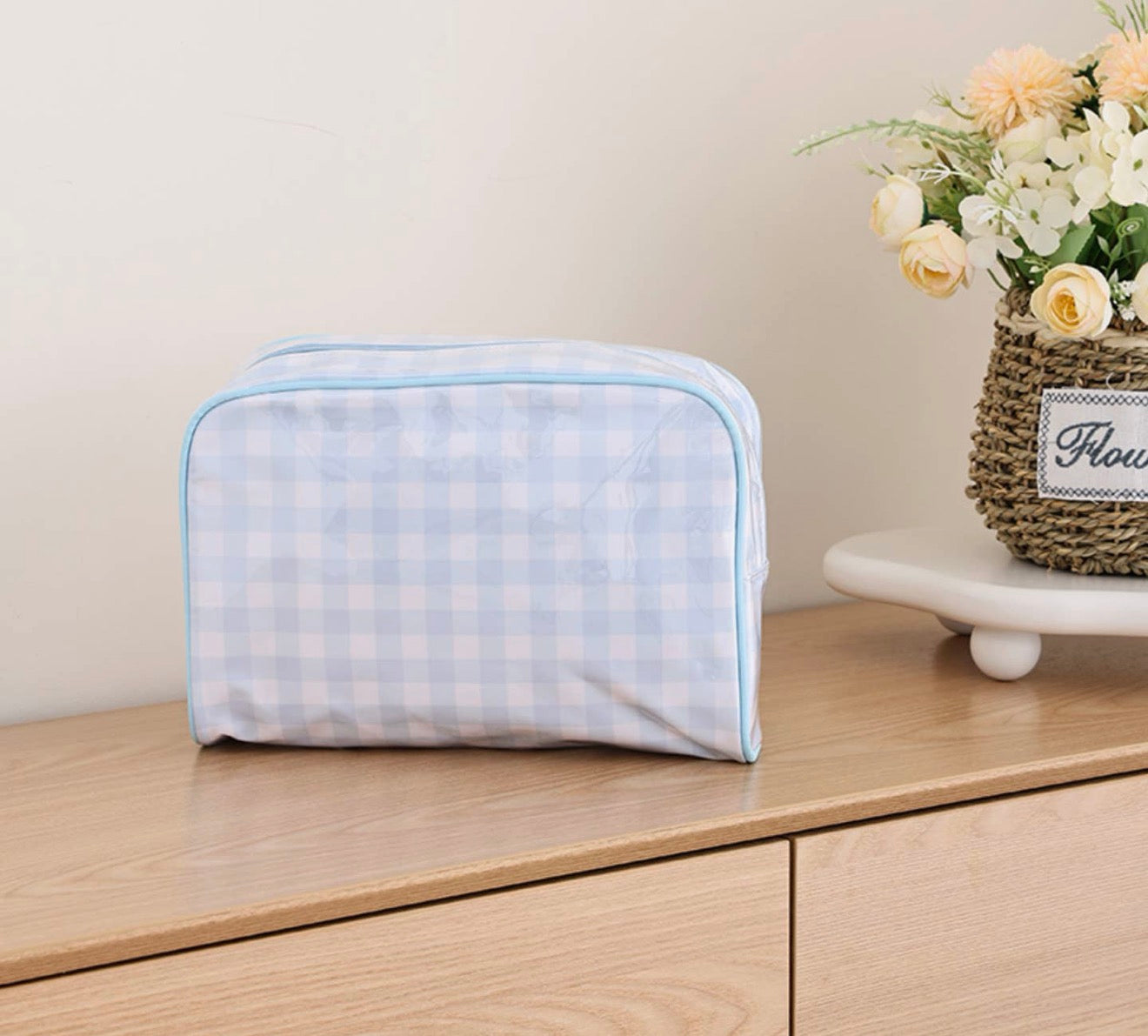 Blue Gingham Large Bag