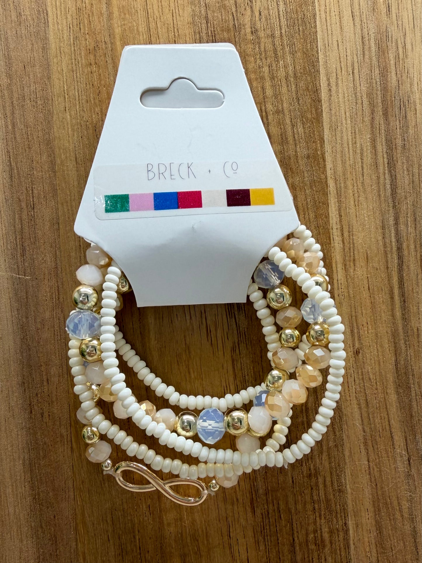 Cream Infinity Bracelet Stack