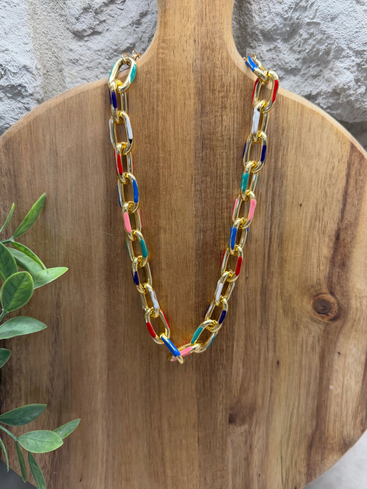 Multi Colored Link Necklace
