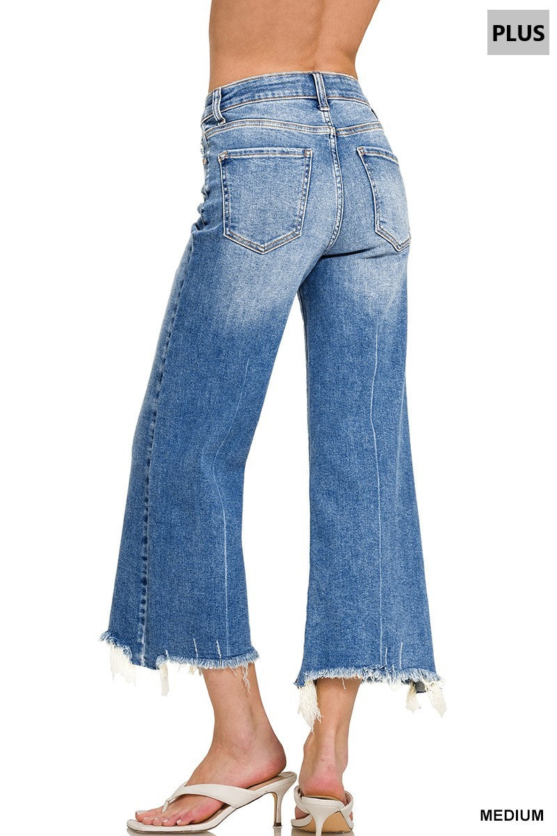 Midrise Straight Raw Hem Jeans