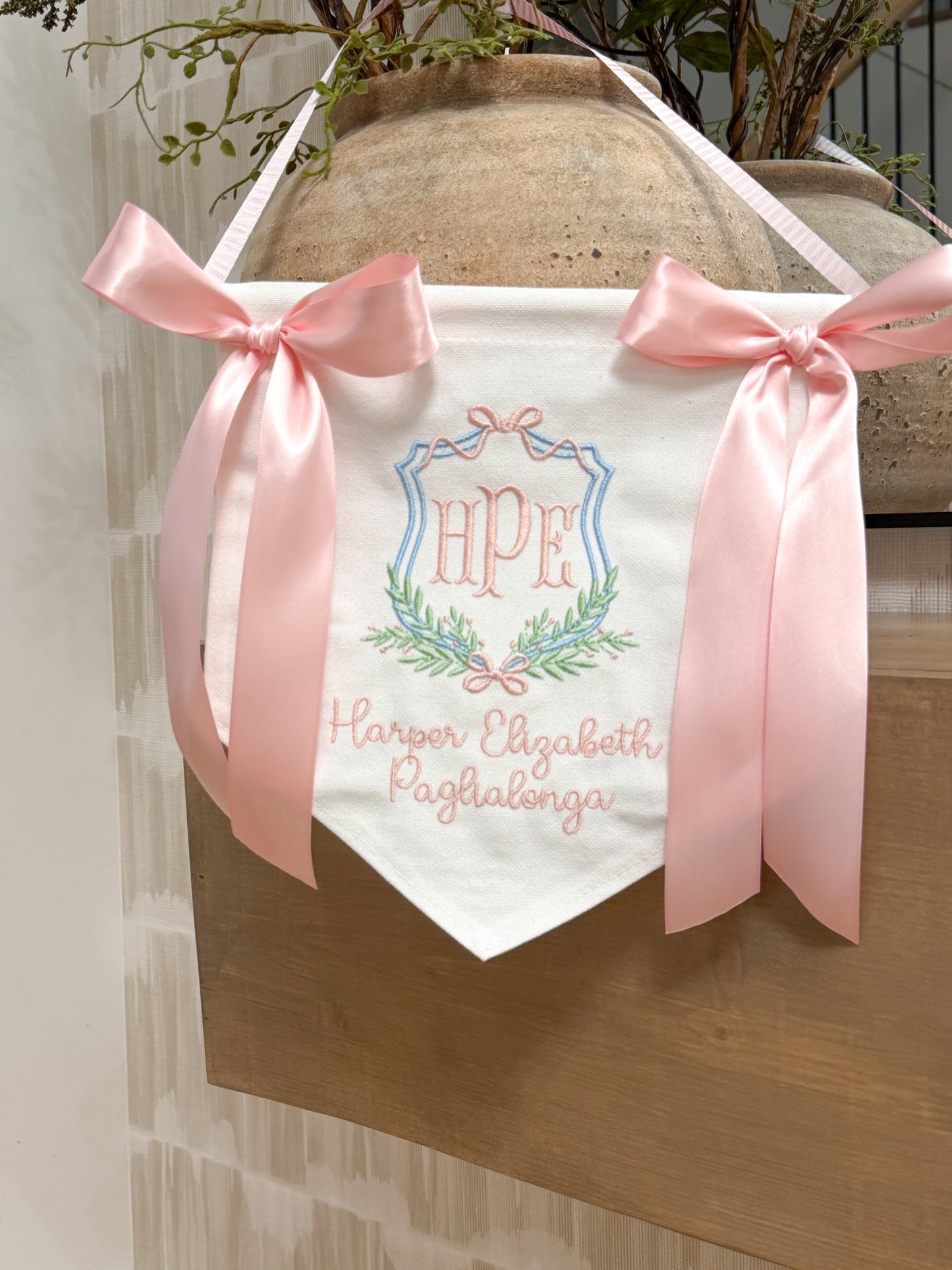 Baby Girl Embroidered Banner