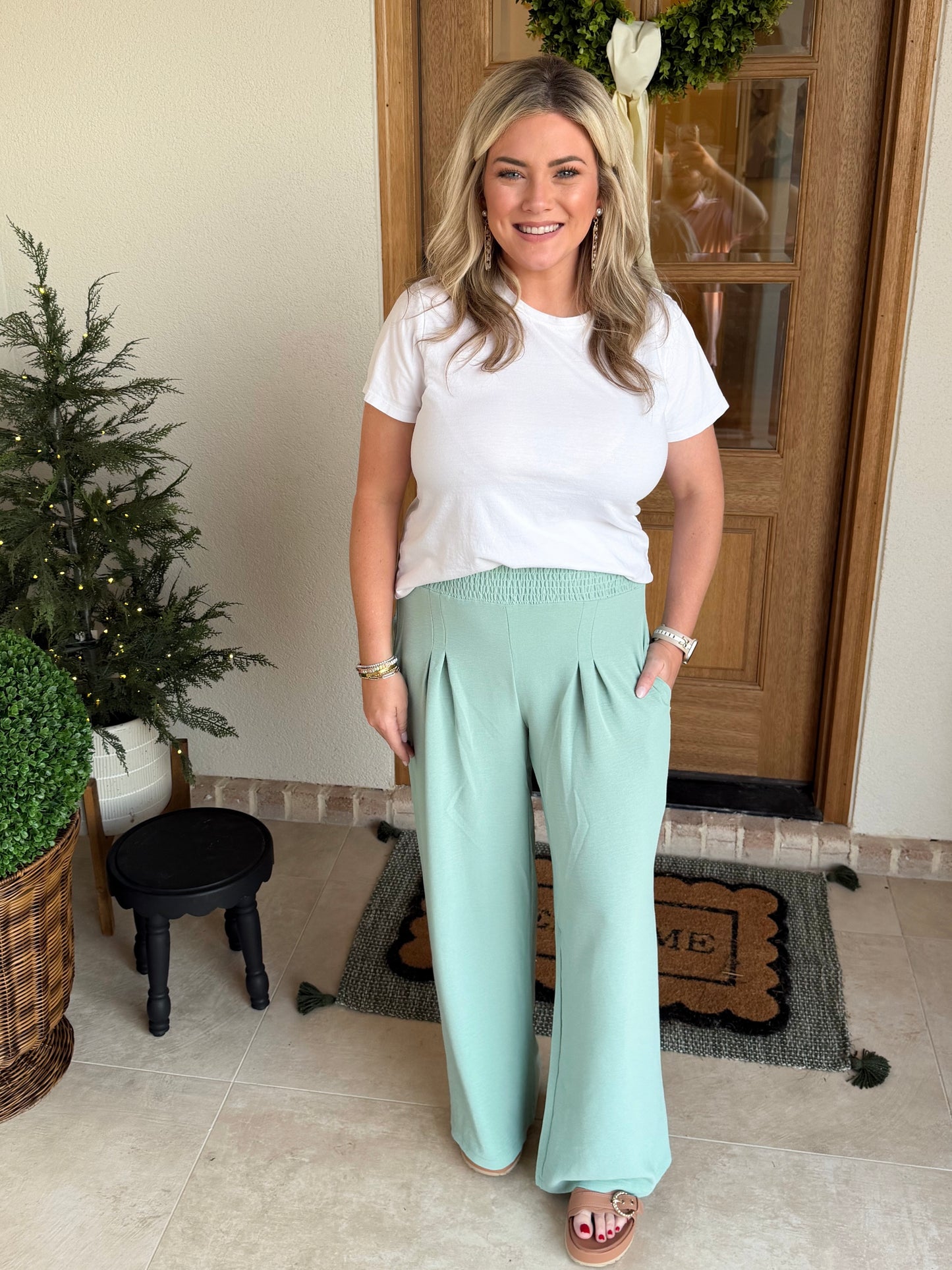 Mint Linen Style Pants