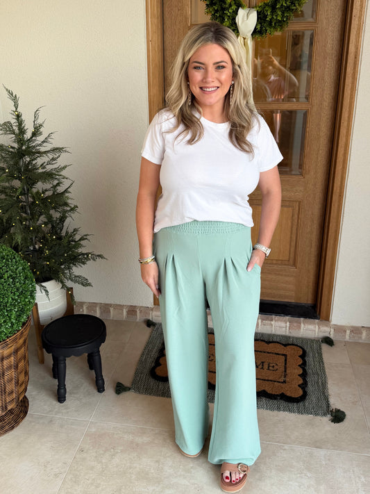 Mint Linen Style Pants