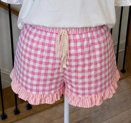 Pink Gingham Shorts