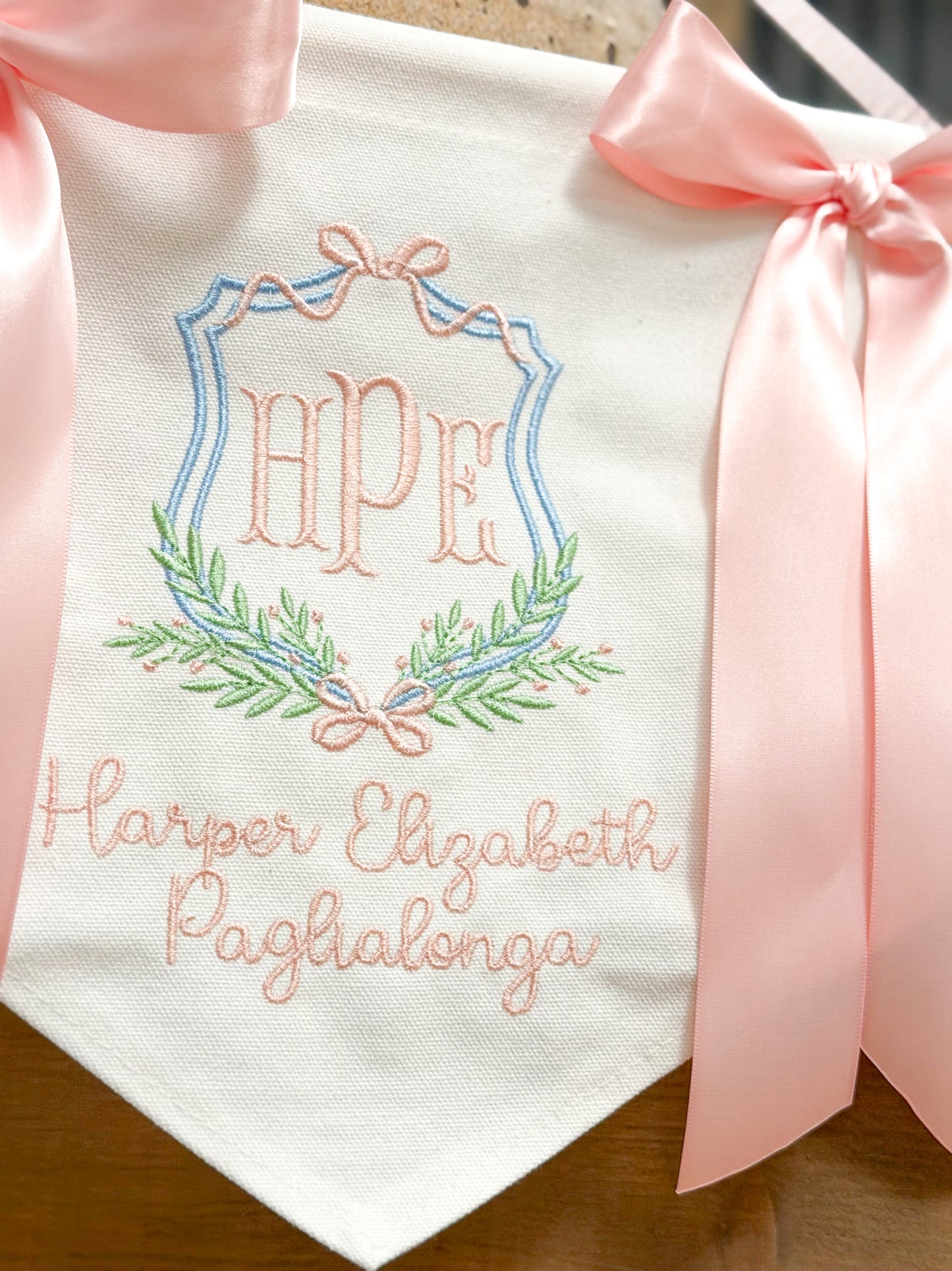 Baby Girl Embroidered Banner