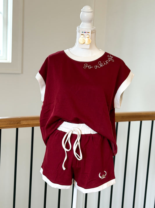 Maroon and White Set