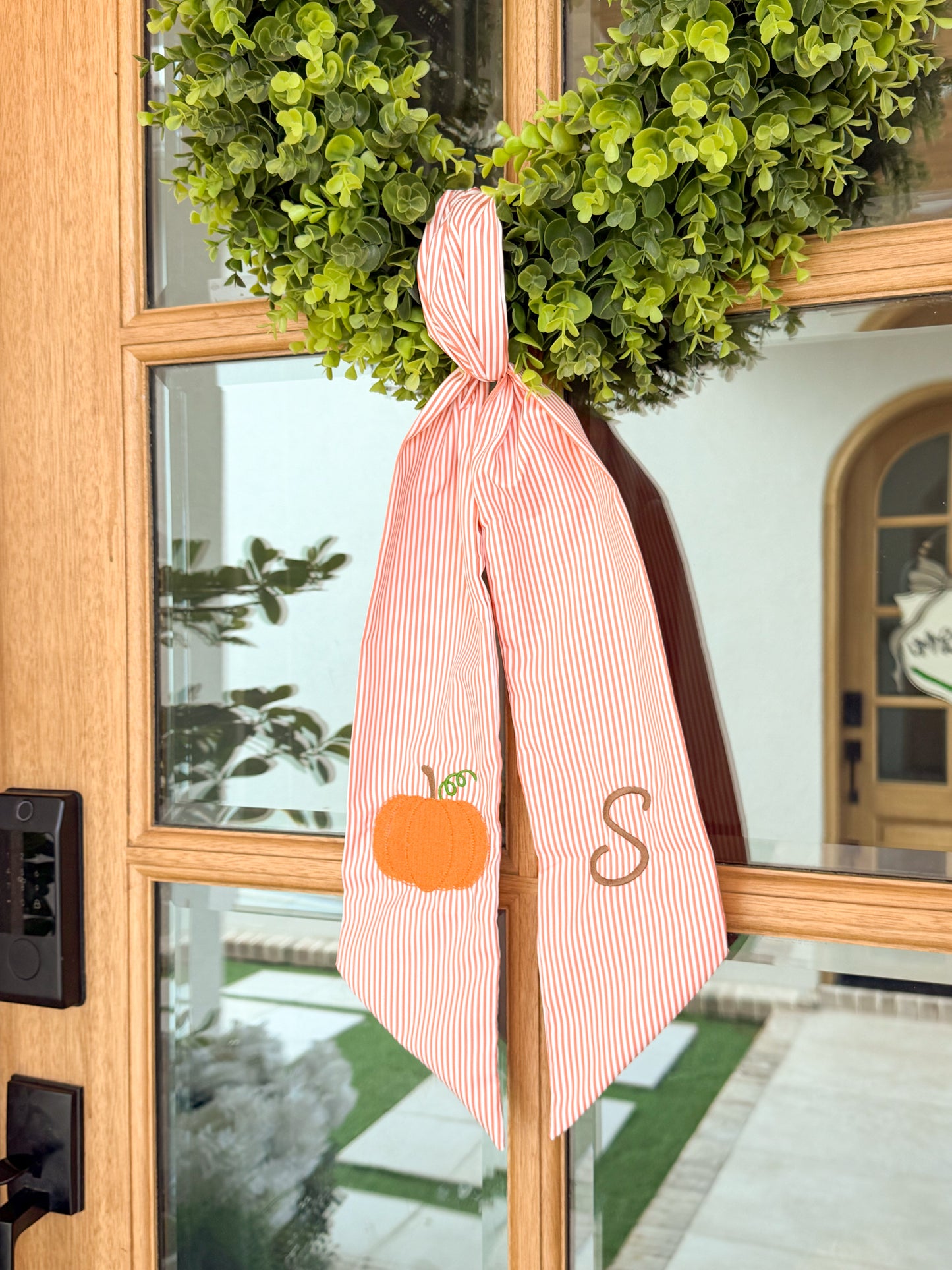 Striped Pumpkin Door Sash