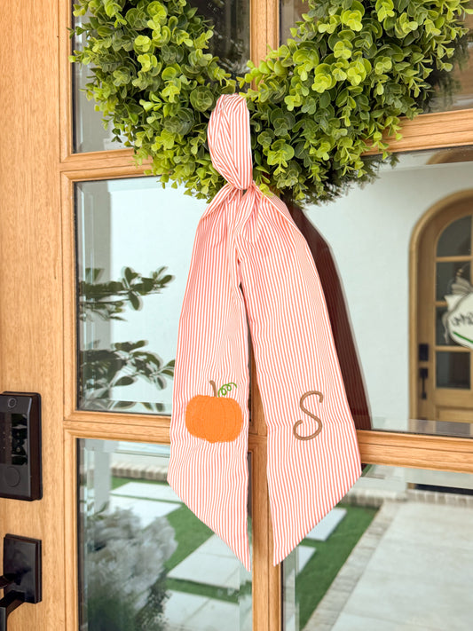 Striped Pumpkin Door Sash