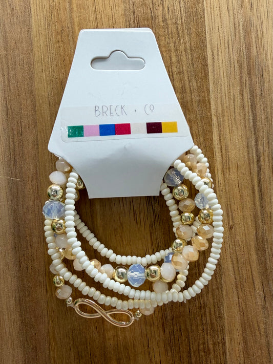 Cream Infinity Bracelet Stack