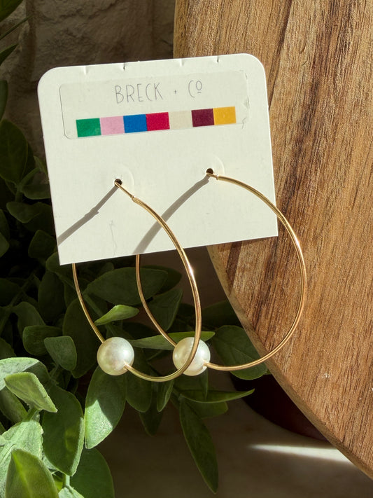 Sliding Pearl Hoops