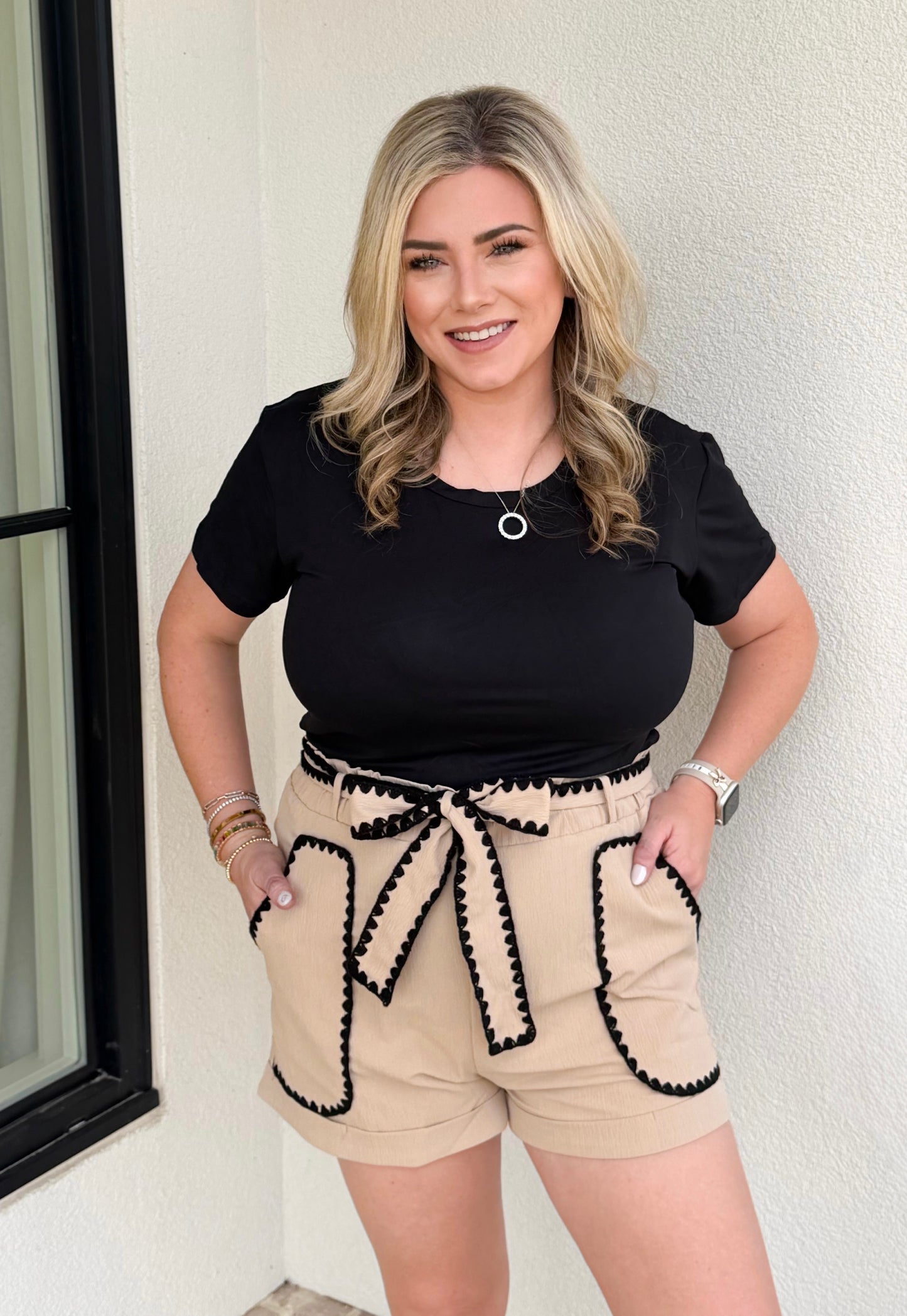 Black Basic Short Sleeve Top