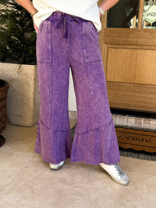 Purple Acid Wash Pants