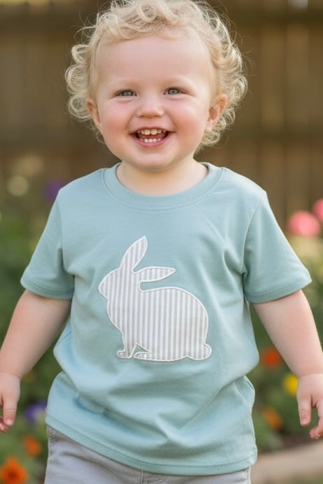 Boys Striped Bunny Shirt