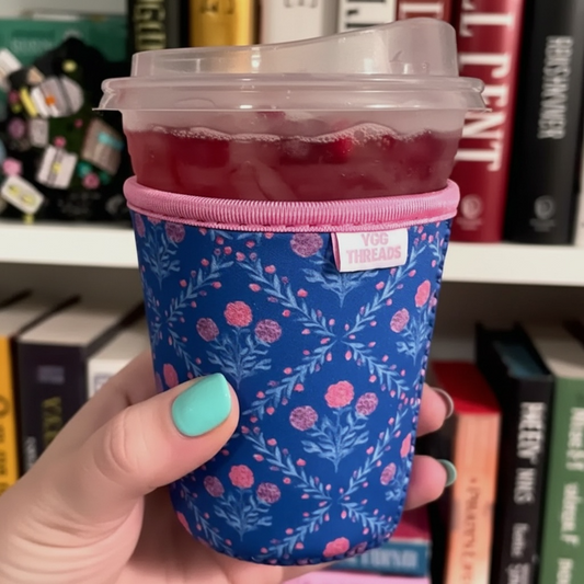 Blue Floral Small Drink Sleeve