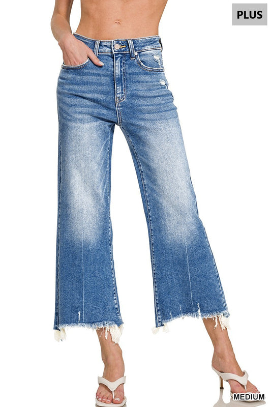 Midrise Straight Raw Hem Jeans